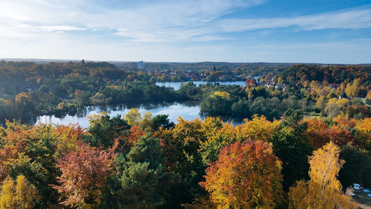 Besonders im Herbst, wenn die Blätter in einer schier unendlichen Farbenpracht leuchten, beeindruckt der Ausblick von der Dachterrasse. Besonders im Herbst, wenn die Blätter in einer schier unendlichen Farbenpracht leuchten, beeindruckt der Ausblick von der Dachterrasse.