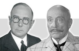 Profilaufnahmen von Wilhelm Bendow und Hubert von Meyerinck in einem Schwarz-Weiß-Foto.