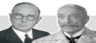 Profilaufnahmen von Wilhelm Bendow und Hubert von Meyerinck in einem Schwarz-Weiß-Foto.