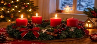 Adventskranz mit Kerzen