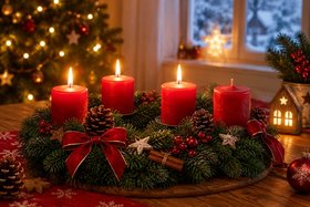 Adventskranz mit Kerzen