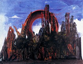 Abstraktes Gemälde eines Waldes Abstraktes Gemälde eines Waldes