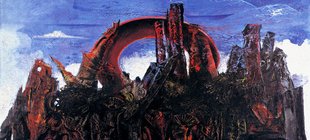 Abstraktes Gemälde eines Waldes