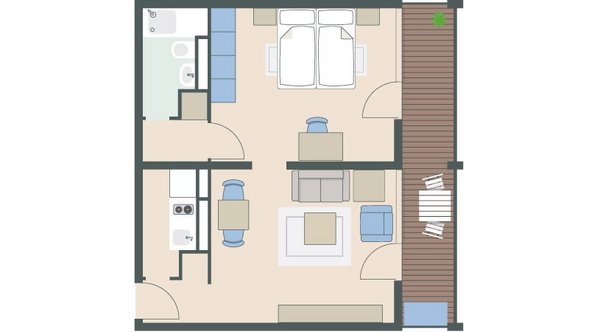 2-Zimmer-Wohnung mit 50 Quadratmetern