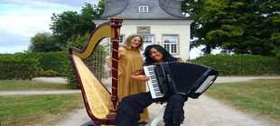 Kathrin Montero-Küpper (Harfe) und Ines Ringe (Akkordeon)