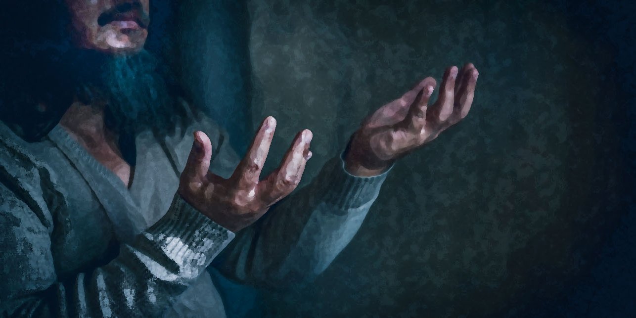 Illustration betende Hände