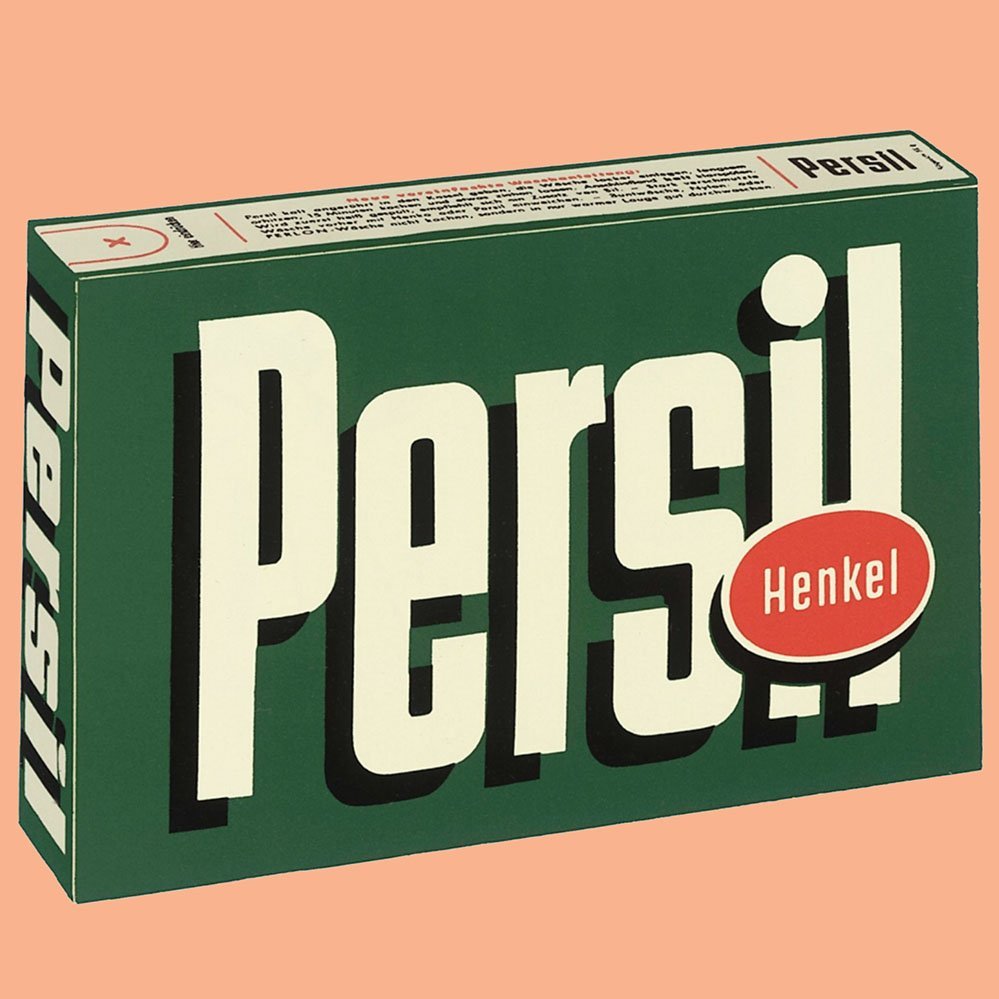 eine Packung des Waschmittels Persil aus dem Jahr 1957