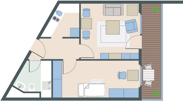 2-Zimmer-Wohnung mit 46 Quadratmetern