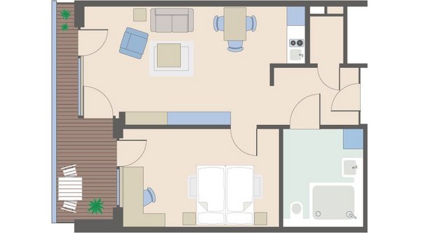 2-Zimmer-Wohnung mit 64 Quadratmetern