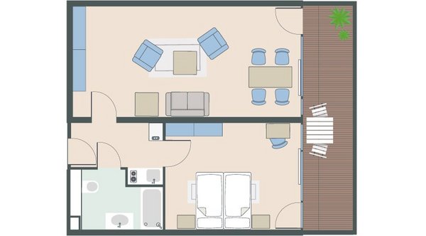 2-Zimmer-Wohnung mit 56 Quadratmetern
