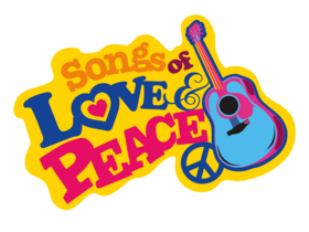 Bunter Schriftzug Songs of Love & Peace