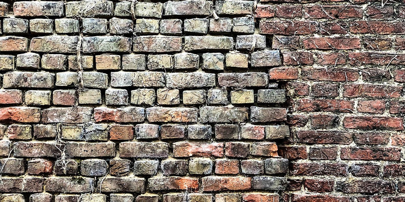 Detailbild einer Backsteinmauer
