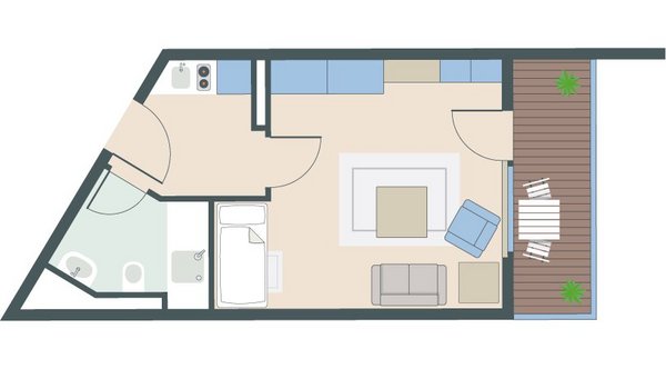 1-Zimmer-Wohnung mit 33 Quadratmetern
