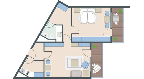 2-Zimmer-Wohnung mit 69 Quadratmetern