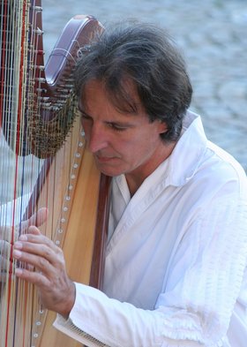 Michael David an der Harfe