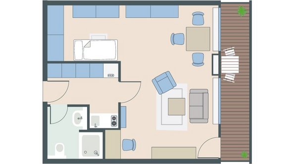 1,5-Zimmer-Wohnung mit 47 Quadratmetern