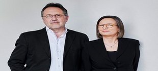 Buchvorstellung Foto von Stoltenberg und Moritz