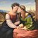 Das Gemälde "Italia und Germania" des Malers Friedrich Overbeck  Malerei von zwei Frauen