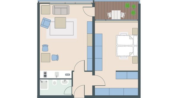 2-Zimmer-Wohnung mit 53 Quadratmetern