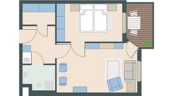 2-Zimmer-Wohnung mit 52 Quadratmetern
