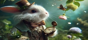 Kaninchen mit Uhr