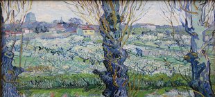 Gemälde mit Frühlingslandschaft