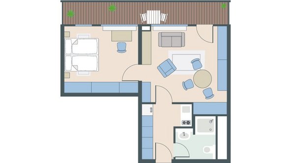 2-Zimmer-Wohnung mit 49 Quadratmetern
