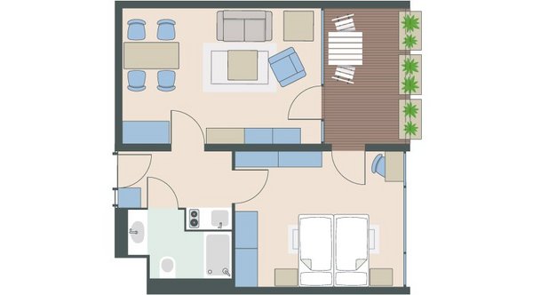 2-Zimmer-Wohnung mit 48 Quadratmetern
