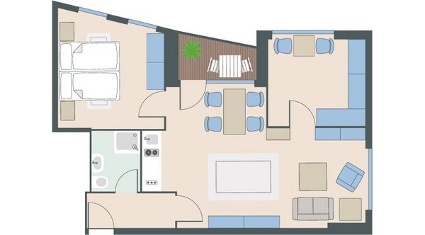 2,5-Zimmer-Wohnung mit 63 Quadratmetern