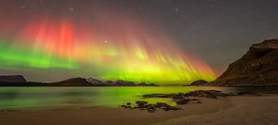 Strand Nacht Sternenhimmel Nordlichter