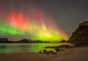 Strand Nacht Sternenhimmel Nordlichter