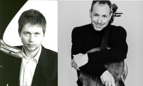 Zwei Männer mit Flügel und Cello