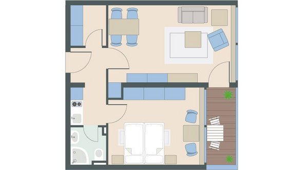 2-Zimmer-Wohnung mit 54 Quadratmetern