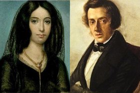 Bild mit Georges Sand und Frédéric Chopin