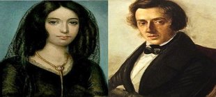 Bild mit Georges Sand und Frédéric Chopin