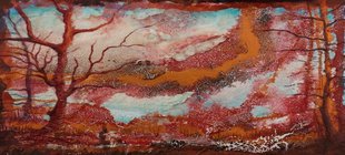 Gemalte abstrahierte Landschaft