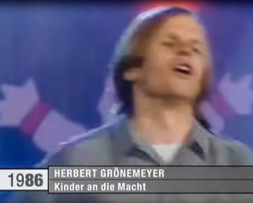 Screenshot des Videos "Kinder an Macht" von Herbert Grönemeyer, 1986